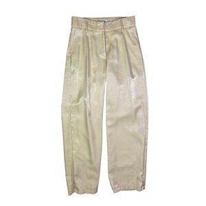 Le Soir par Molly Bracken Size S Shiny Cream Pants Lined